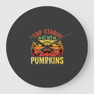 Reloj Redondo Grande Diseño divertido de Halloween para dejar de mirar