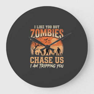 Reloj Redondo Grande Diseño Divertido de Zombies de Halloween que nos p
