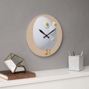 Reloj Redondo Grande Diseño divertido del personaje de huevo RG y RA