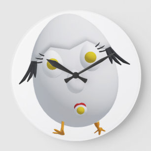 Reloj Redondo Grande Diseño divertido del personaje de huevo RG y RA