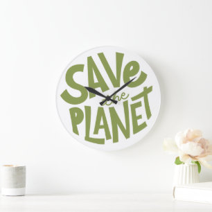 Reloj Redondo Grande Diseño Ecológico Salva el Planeta