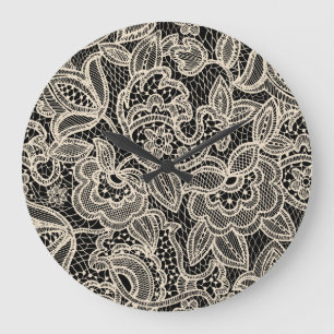 Reloj Redondo Grande Diseño elegante de patrones sin foco