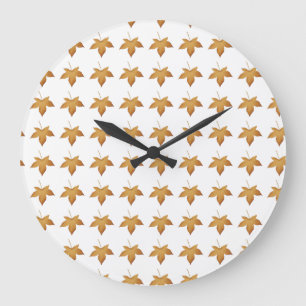 Reloj Redondo Grande Diseño Estético de Patrón de Hojas de Otoño Acoged
