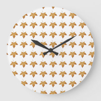 Reloj Redondo Grande Diseño Estético de Patrón de Hojas de Otoño Acoged