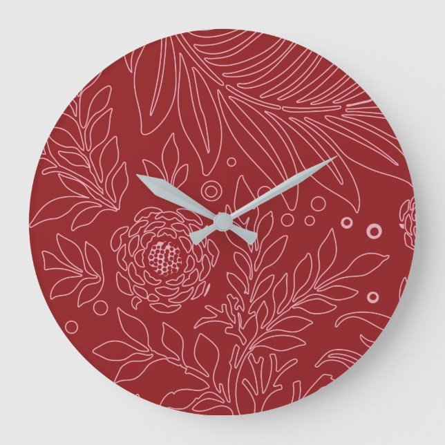 Reloj Redondo Grande Diseño floral 30 (Anverso)