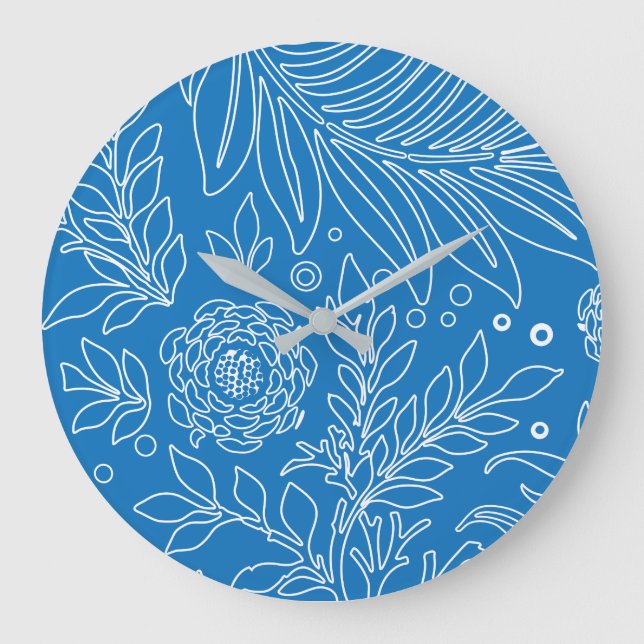 Reloj Redondo Grande Diseño floral 32 (Anverso)