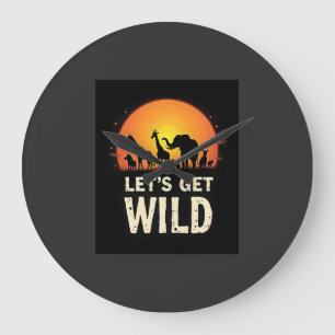 Reloj Redondo Grande Diseño genial de safari para hombres mujeres niños