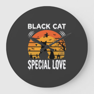 Reloj Redondo Grande Diseño Gótico de Amor Especial de Halloween de Gat