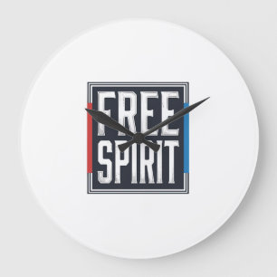 Reloj Redondo Grande Diseño gráfico de caja espíritu libre patriótico v