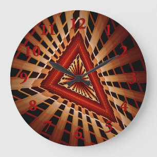 Reloj Redondo Grande Diseño gráfico fractal moderno de 3D Fantasy Netwo
