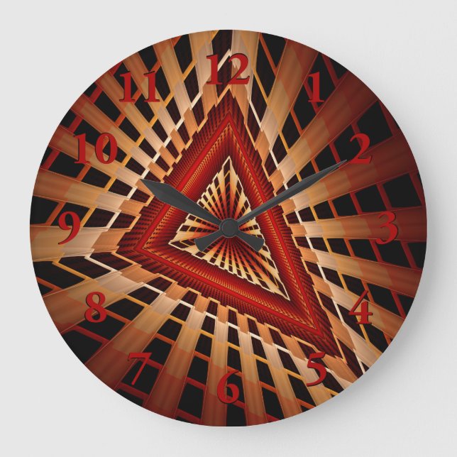 Reloj Redondo Grande Diseño gráfico fractal moderno de 3D Fantasy Netwo (Anverso)