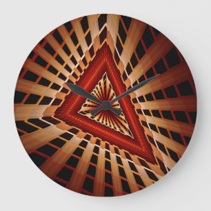 Reloj Redondo Grande Diseño gráfico fractal moderno de red de fantasía