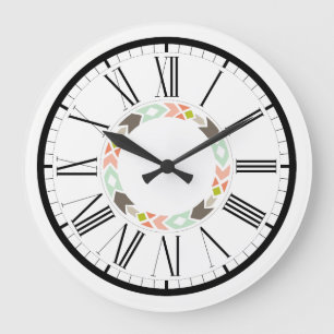 Reloj Redondo Grande Diseño gráfico geométrico Pastel