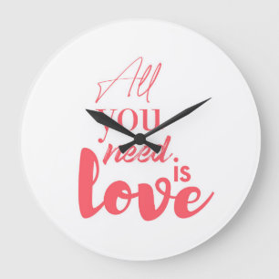 Reloj Redondo Grande Diseño gráfico rojo y urbano "Todo lo que necesita