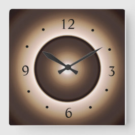 Reloj Redondo Grande Diseño impreso efecto luna marrón/tan