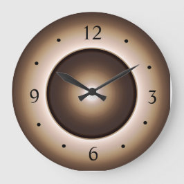 Reloj Redondo Grande Diseño impreso efecto luna marrón/tan