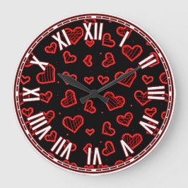 Reloj Redondo Grande Diseño inspirado en el Día de San Valentín