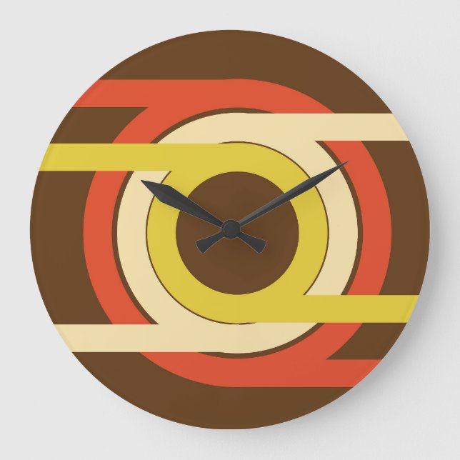 Reloj Redondo Grande Diseño inspirado en el Retro Golden Ratio. (Anverso)