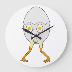 Reloj Redondo Grande Diseño lindo de personaje de huevo extravagante de