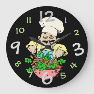 Reloj Redondo Grande Diseño lindo del cocinero de la diversión del