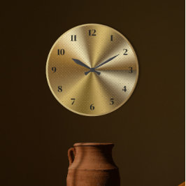 Reloj Redondo Grande Diseño metálico de oro moderno, elegante y sin tie