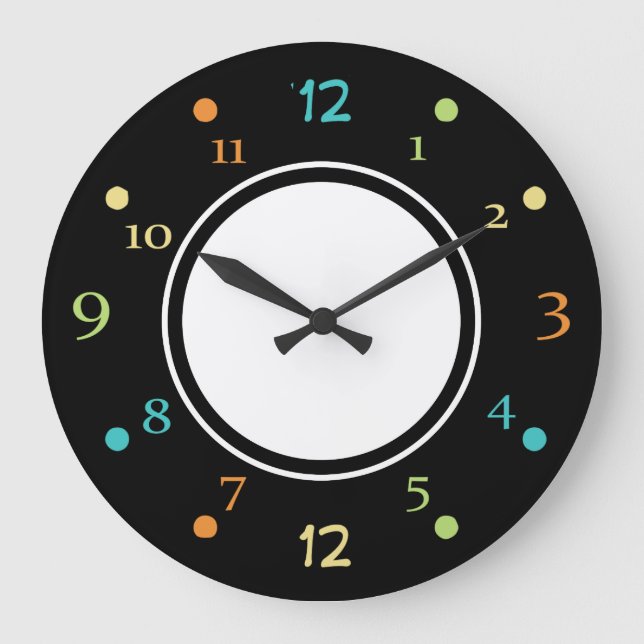 Reloj Redondo Grande Diseño moderno de cocina (Anverso)