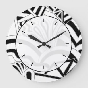 Reloj Redondo Grande Diseño monocromático del art déco