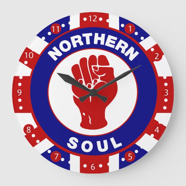 Reloj Redondo Grande Diseño objetivo de Northern Soul Mod en el sindica (Anverso)
