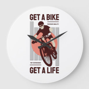 Reloj Redondo Grande Diseño perfecto de motocicletas - Obtén una bicicl