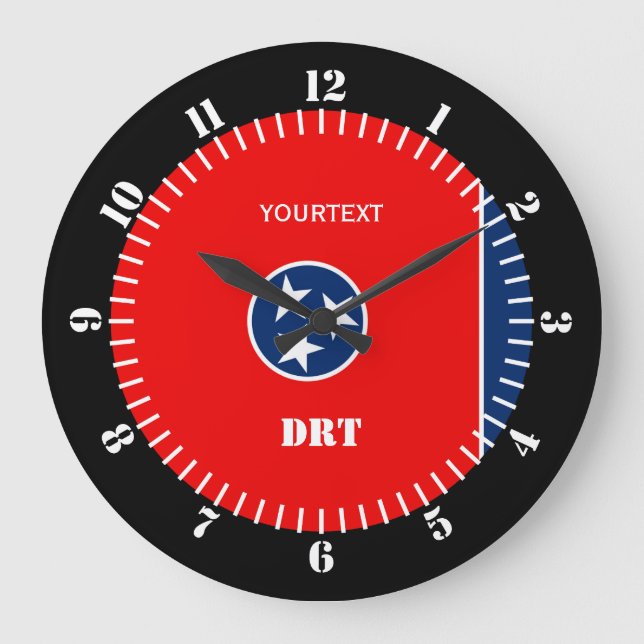 Reloj Redondo Grande Diseño personalizado de la bandera del estado de (Anverso)