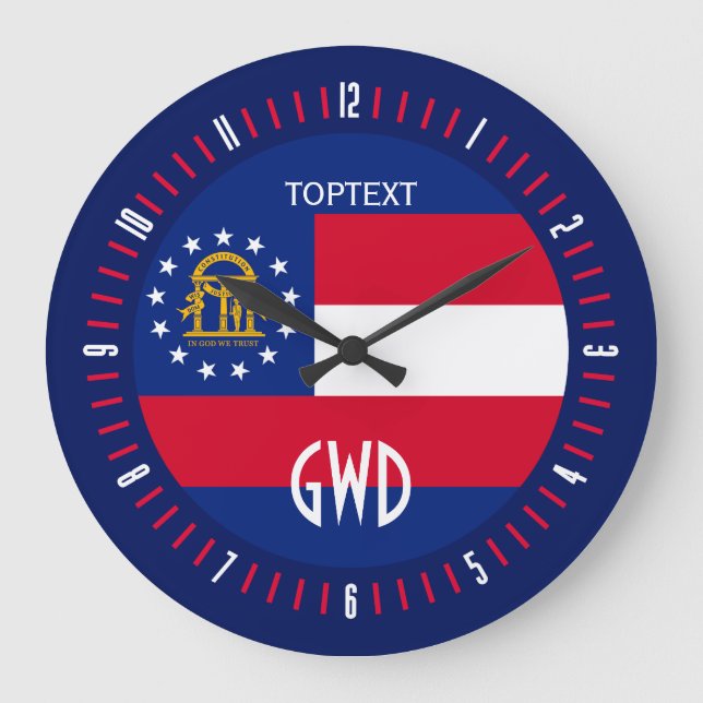 Reloj Redondo Grande Diseño personalizado de la bandera del estado de (Anverso)