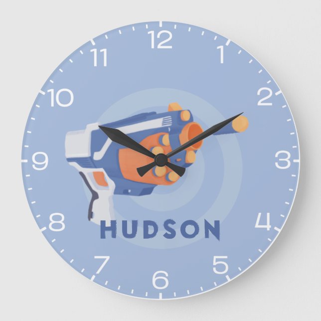 Reloj Redondo Grande Diseño personalizado de la pistola de dardos de es (Anverso)