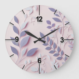 Reloj Redondo Grande Diseño Purple Floral Wall Clock-Ai