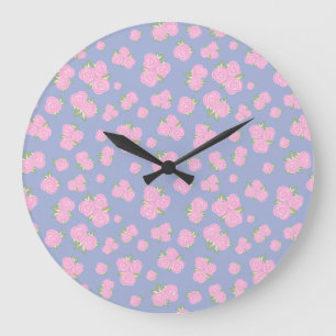 Reloj Redondo Grande Diseño Romántico de Rosa Antigua