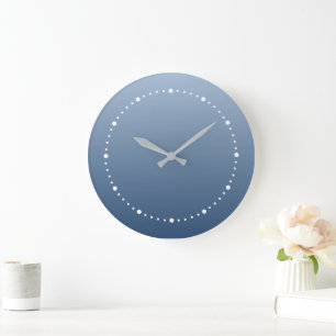 Reloj Redondo Grande Diseño sutil de azul ahumado de claro a oscuro