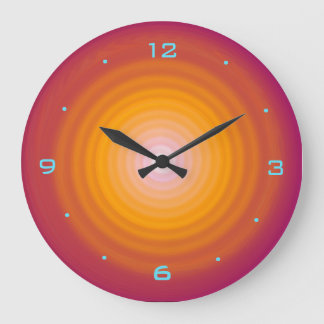 Reloj Redondo Grande Diseño Swirl Naranja quemado> Bloques de pared de 