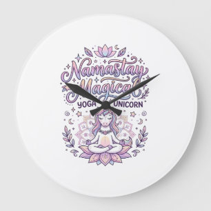 Reloj Redondo Grande Diseño tipográfico adorable mágico Namastay Unicor