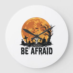Reloj Redondo Grande Diseño vectorial de cementerio de Halloween vintag