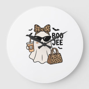 Reloj Redondo Grande Diseño Vectorial de Fantasma Boo Jee de Halloween