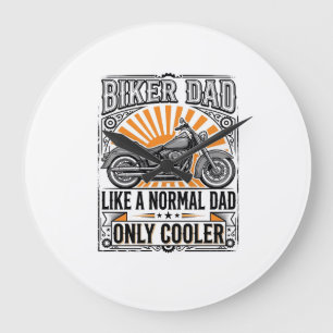 Reloj Redondo Grande Diseño vectorial de motocicleta vintage para papá