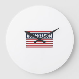 Reloj Redondo Grande diseño vectorial estilo bandera patriótica liberta