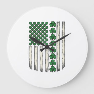 Reloj Redondo Grande Diseño vectorial vintage de bandera americana de t