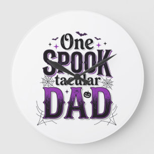 Reloj Redondo Grande Diseño vectorial vintage de Halloween del papá esp