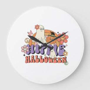 Reloj Redondo Grande Diseños Divertidos de Halloween Hippie Halloween R