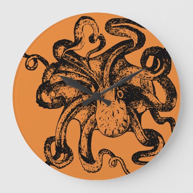 Reloj Redondo Grande Diseños impresionantes de Kraken (Anverso)