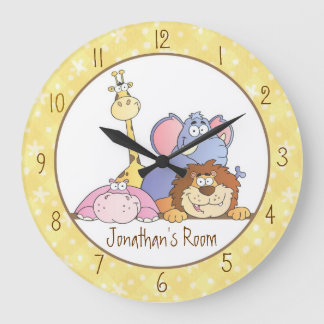 Reloj Redondo Grande Diseños para bebés de la jungla