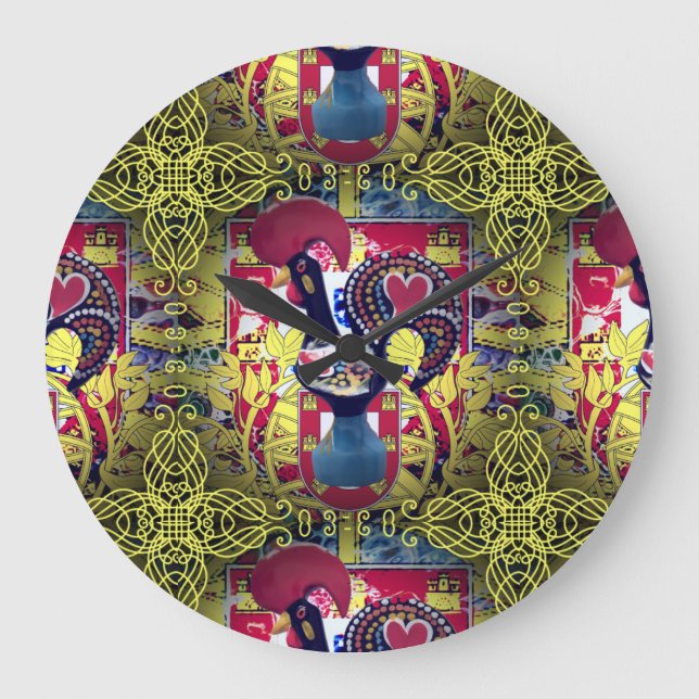 Reloj Redondo Grande diseños portugueses (Anverso)