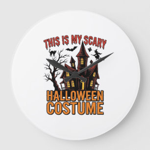 Reloj Redondo Grande Disfraz de Halloween Asustadizo Camiseta Vintage C