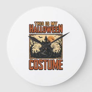 Reloj Redondo Grande Disfraz de Halloween Casa Embrujada Camiseta Vinta