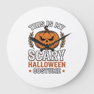 Reloj Redondo Grande Disfraz de Halloween espantoso Calabaza Diseño vec